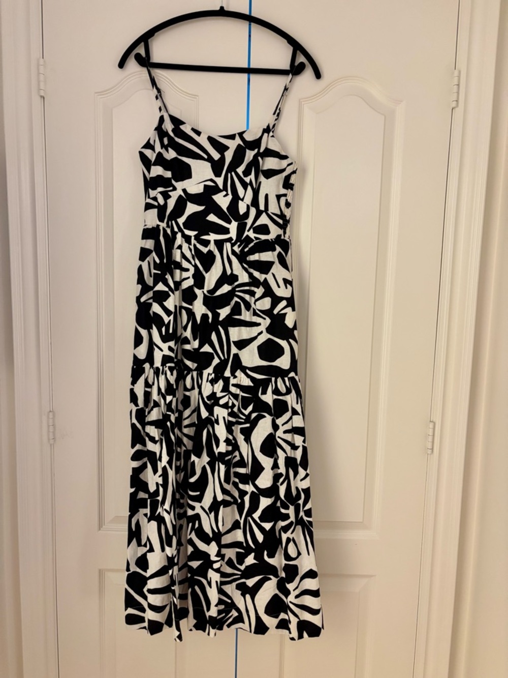 Christian Lacroix Black & White Abstract Print Spaghetti Strap Dress, size S